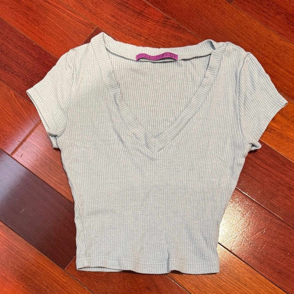 Women's Ribbed V-Neck Top